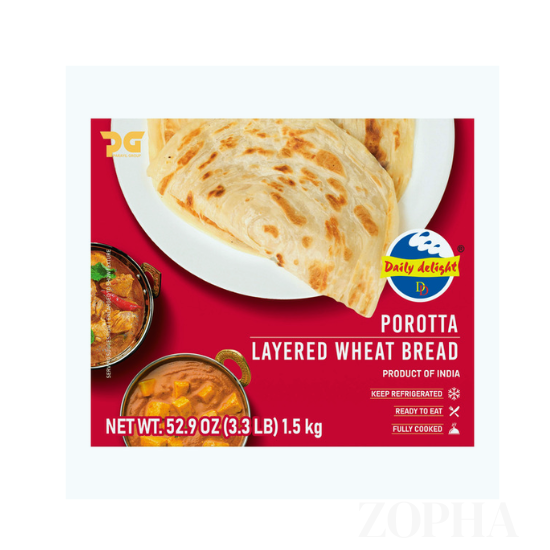 Daily Delight Porotta Layered Wheat Bread, 52.9 OZ