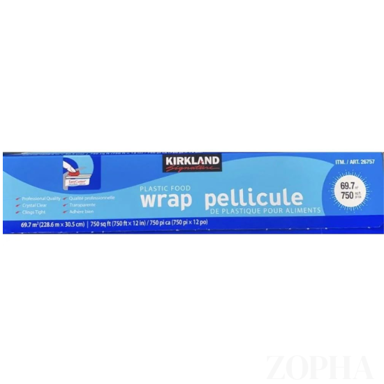 Kirkland Signature 12" Plastic Food Wrap, 750 ft, 2 Count