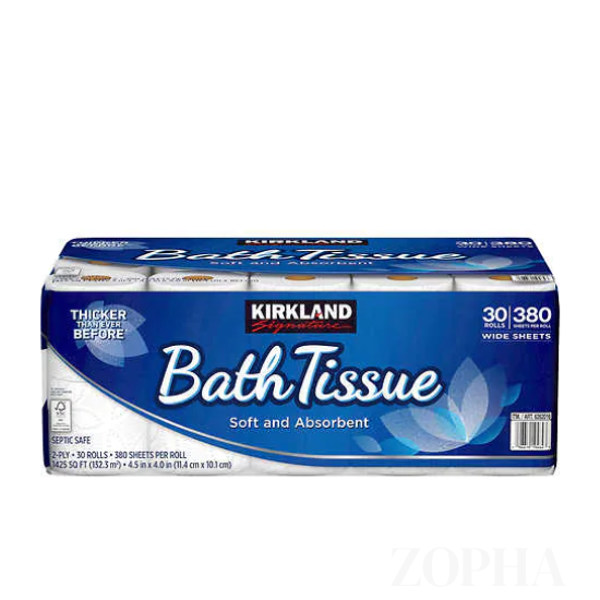 Kirkland Signature Bath Tissue 2-Ply 380 Sheets - 30 Rolls