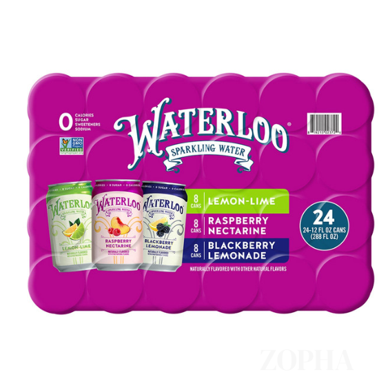 Waterloo Sparkling Water drinks - 24 cans