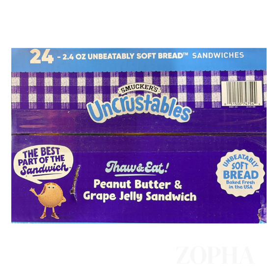 Smucker's Uncrustables Peanut Butter & Grape Jelly - 2.4 OZ 24 CT