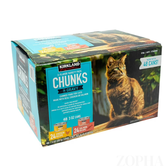 Kirkland Chunks in Gravy Canned Cat Food Variety Pack 3 OZ - 48 CT