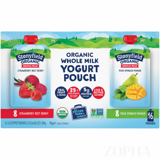 Stonyfield Organic Yogurt Pouch Variety Pack 3.5 OZ - 16 CT