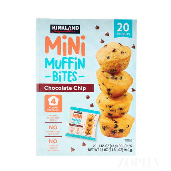 Kirkland Signature Mini Muffin Bites Chocolate Chip 1.65 OZ - 20 CT