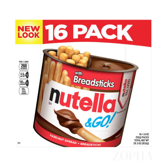 Nutella & GO! Hazelnut and Cocoa Spread With Breadsticks 1.8 OZ 16 Pack