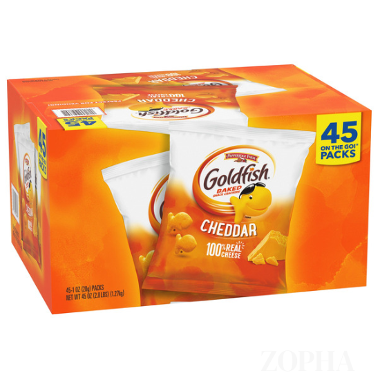 Goldfish Baked Snack Crackers, Cheddar, 1 OZ, 45-count