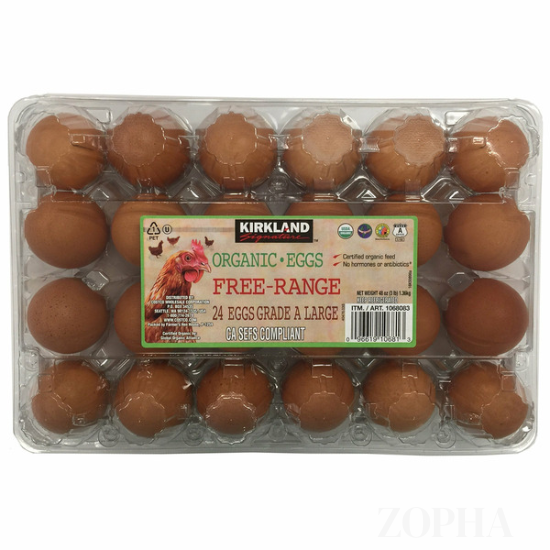 Kirkland Signature Free-Range Organic Eggs Large - 24 CT
