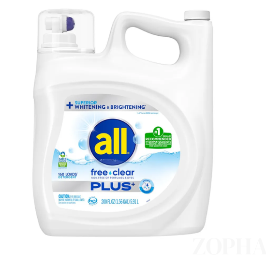 All Free & Clear Plus+ Liquid Laundry Detergent 160 Loads 200 fl OZ