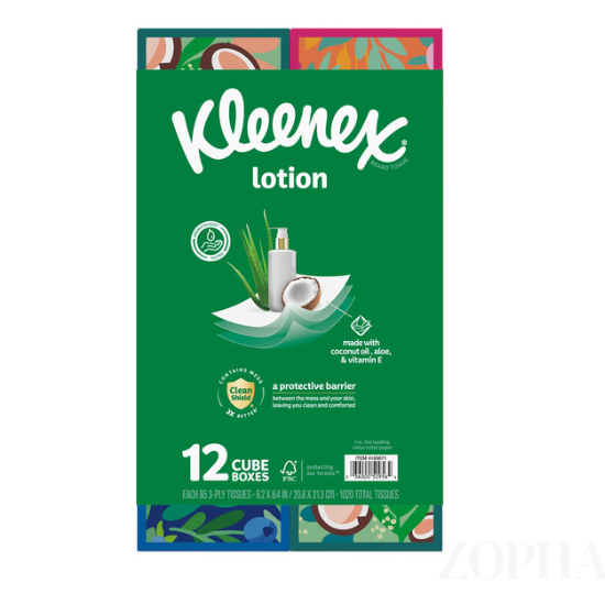 Kleenex Soothing Lotion Facial Tissue 3-Ply 85 CT 12-pack