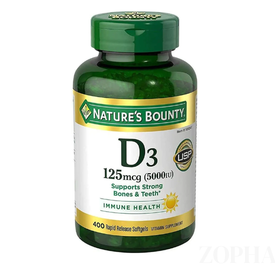Nature's Bounty Vitamin D3 125 mcg 400 Softgels