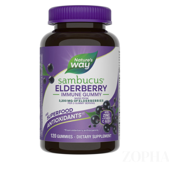 Nature's Way Sambucus Elderberry with Vitamin C and Zinc 120 Gummies