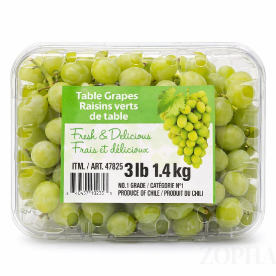 Organic Green Seedless Grapes, 3 lbs