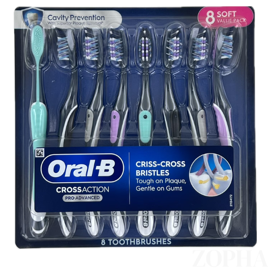 Oral-B Cross Action Pro Advanced Toothbrus Soft Bristle 8 CT