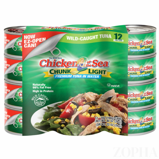 Chicken of the Sea, Chunk Light Premium Tuna in Water 7 OZ - 12 CT
