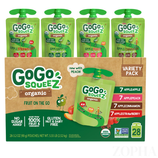 GoGo SqueeZ  Organic Applesauce Variety Pack 3.2 OZ - 28 CT