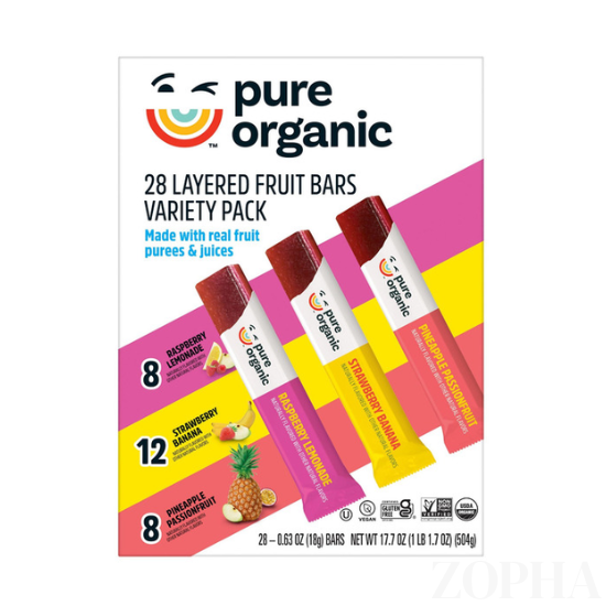 Pure Organic Layered Fruit Bars, Variety Pack, 0.63 OZ, 28-count