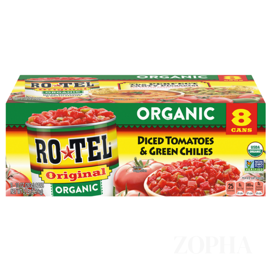 Rotel Organic Diced Tomatoes & Green Chilies 10 OZ - 8 CT