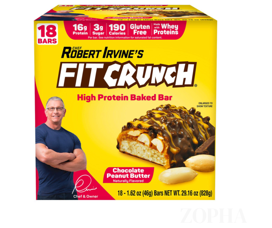 FITCRUNCH Protein Bars, 16GM Protein, Chocolate Peanut Butter, 1.62 OZ, 18-count