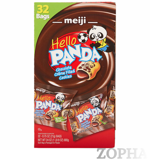 Meiji Hello Panda Chocolate Creme Filled Cookies 0.75 OZ 32-count