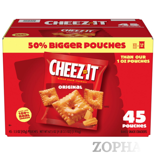 Cheez-It Crackers, Cheddar 1.5 OZ 45-count