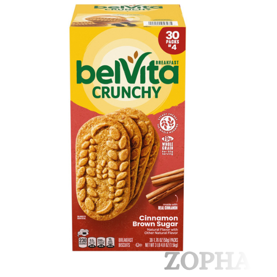 BelVita Breakfast Biscuit Cinnamon Brown Sugar 1.76 OZ 30-count