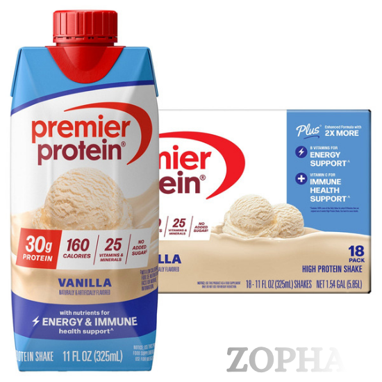 Premier 30GM Protein PLUS Energy and Immune Support Shakes Vanilla 11 fl OZ 18-pack