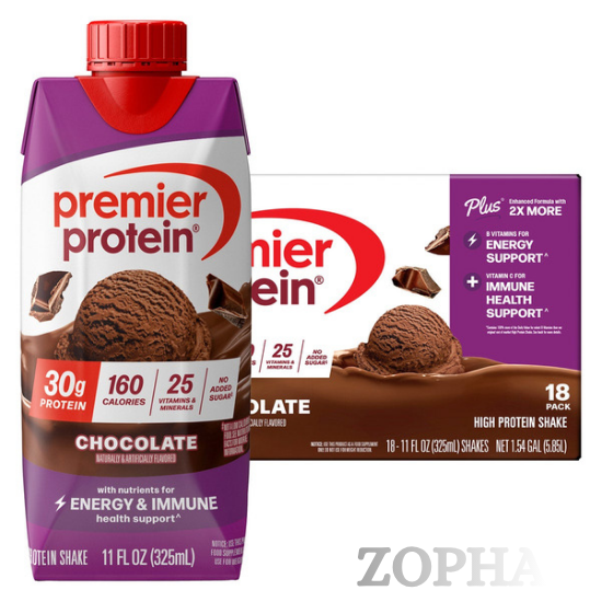 Premier 30GM Protein PLUS Energy and Immune Support Shakes Chocolate 11 fl OZ 18-pack