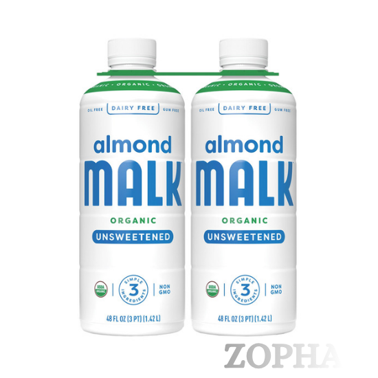 Malk Organic Unsweetened Almond Milk 48 OZ 2-count