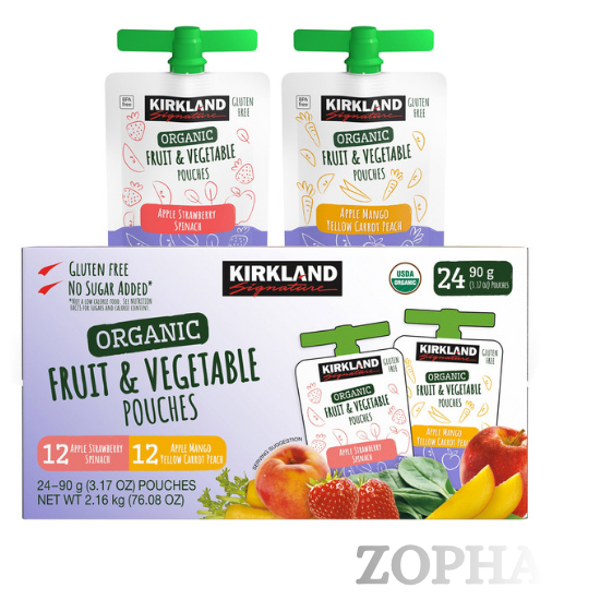 Kirkland Signature Organic Fruit and Vegetable Pouches Variety Pack 3.17 OZ 24-count