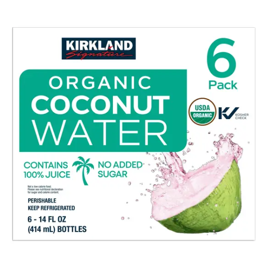 Kirkland Signature Organic Coconut Water, 14 fl OZ, 6-count