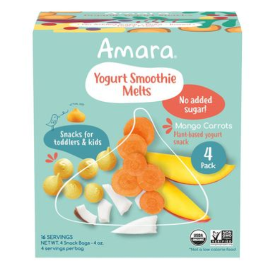 Amara Organic Yogurt Smoothie Melts 4 (1 OZ.) Bags Per Box