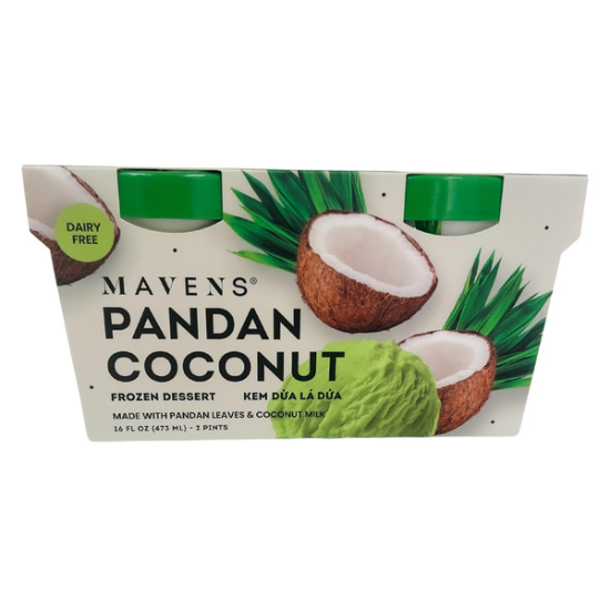 Maven's Creamery Pandan Coconut Frozen Dessert, 16 fl OZ, 2-count