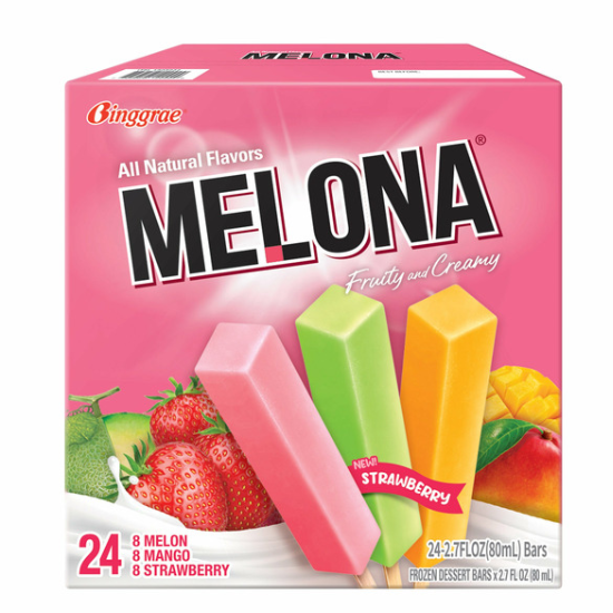 Melona Ice Bars Mango, Coconut & Melon, 24-count