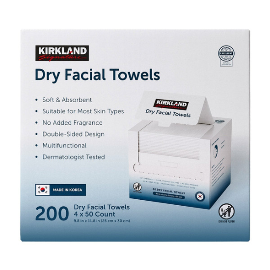 Kirkland Signature Daily Dry Facial Towels 200-count