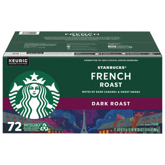 Starbucks French Roast Coffee Dark Keurig K-Cup Pods 72 count