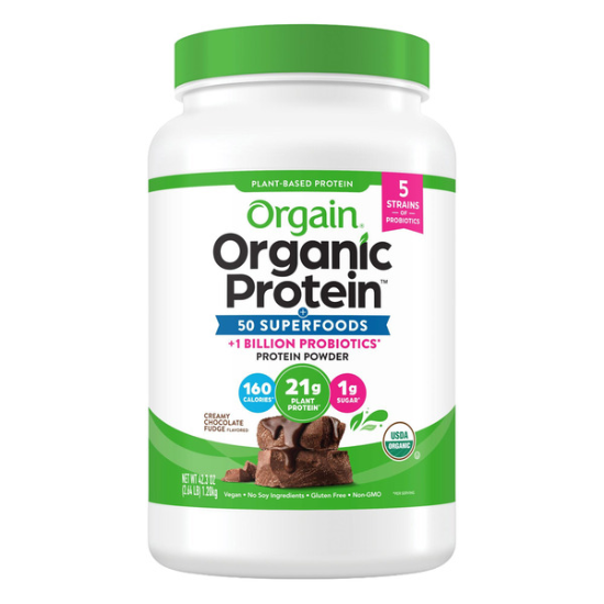 Orgain Organic Protein and Superfoods Plant Based Protein Powder Creamy Chocolate Fudge 2.64 lbs
