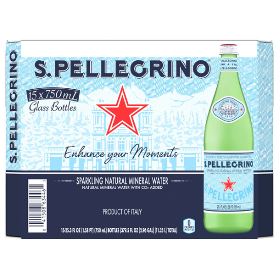 San Pellegrino Sparkling Natural Mineral Water 25.3 fl OZ 15-count