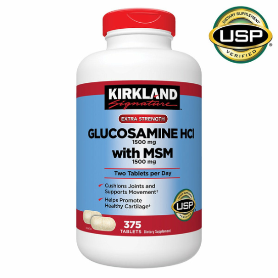 Kirkland Signature Extra Strength Glucosamine with MSM 375 Tablets