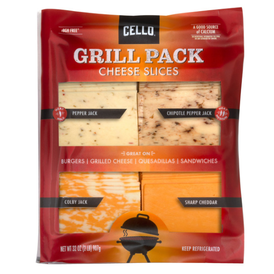 Cello Grill Pack Cheese Slices 32 OZ