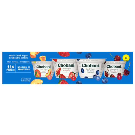Chobani Greek Yogurt Variety Pack 5.3 OZ 20-count
