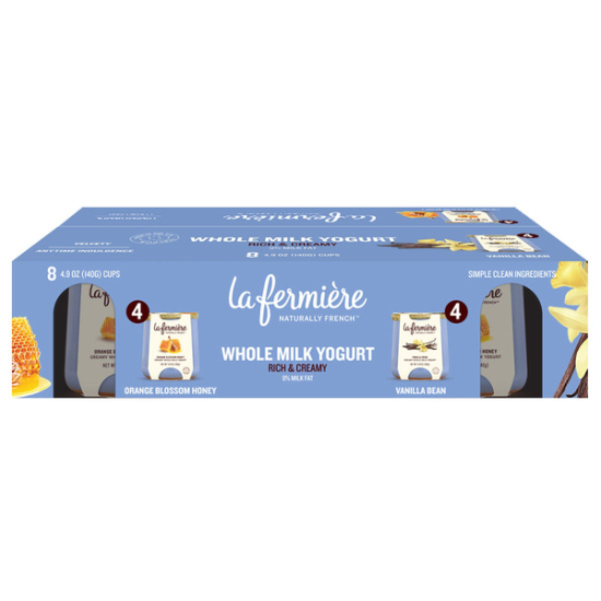 La Fermiere Whole Milk Yogurt, Rich & Creamy, 4.9 OZ, 8-count