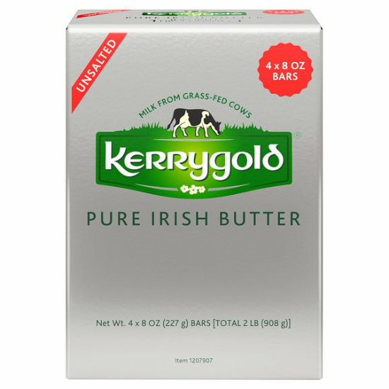 Kerrygold Pure Unsalted Irish Butter, 8 OZ, 4-count