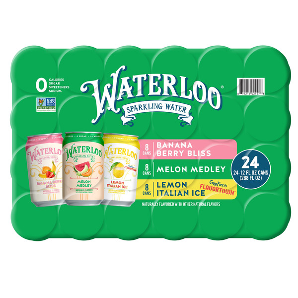 Waterloo Sparkling Water Variety Pack, 12 fl OZ, 24-count
