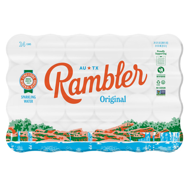Rambler Original Sparkling Water, 12 fl OZ, 24-count