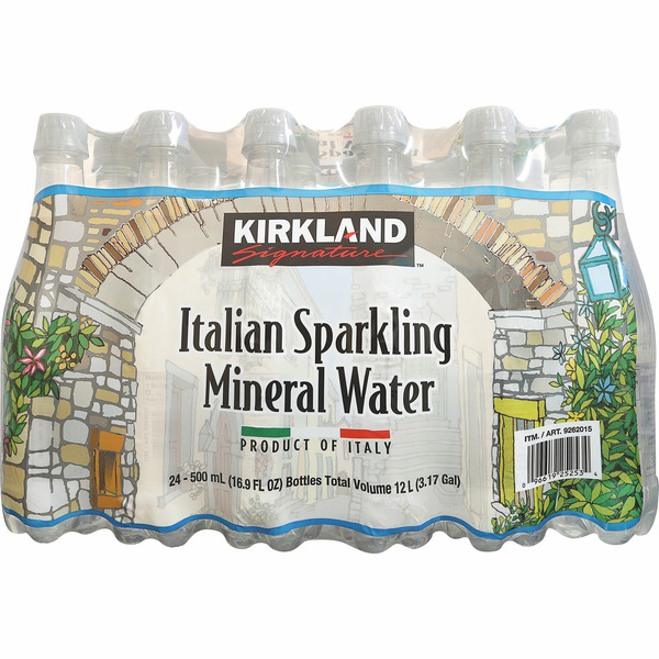 Kirkland Signature Italian Sparkling Mineral Water, 16.9 fl OZ, 24-count