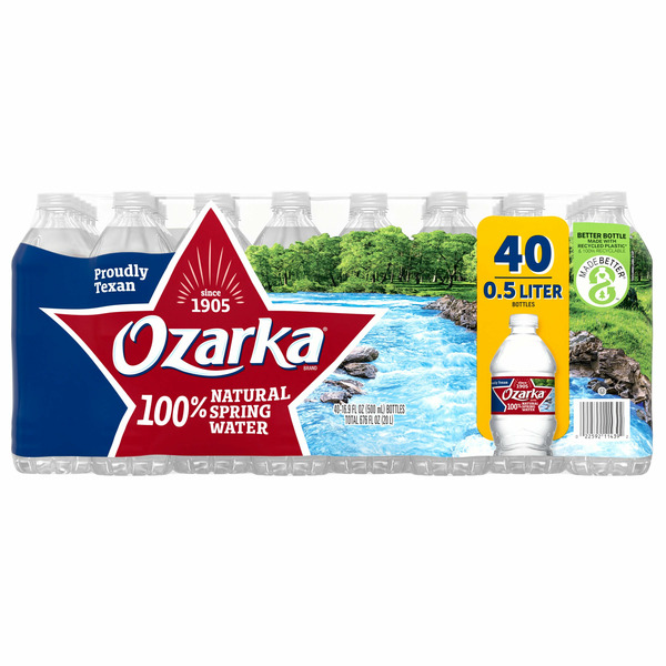 Ozarka 100% Spring Water, 16.9 fl OZ, 40-count