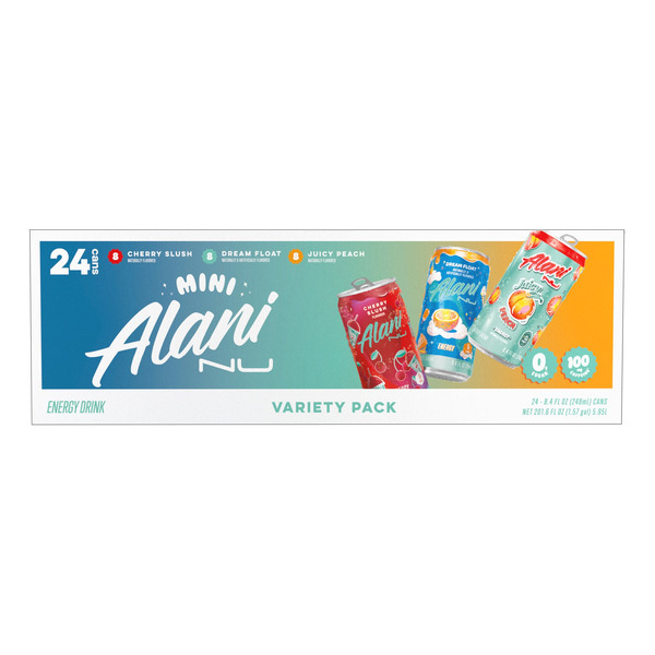 Alani Nu Energy Mini's, Variety Pack, 8.4 fl OZ, 24-count