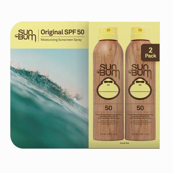 Sun Bum Sunscreen Spray Original SPF 50, 5 OZ, 2-pack