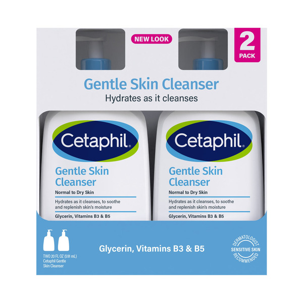 Cetaphil Gentle Skin Cleanser Dry to Normal Sensitive Skin 20 fl OZ - 2 CT