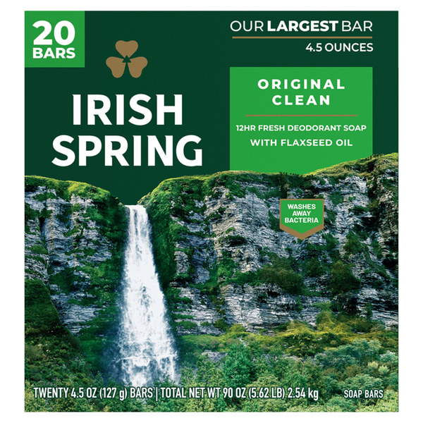 Irish Spring Bar Soap, 4.5 OZ, 20-count